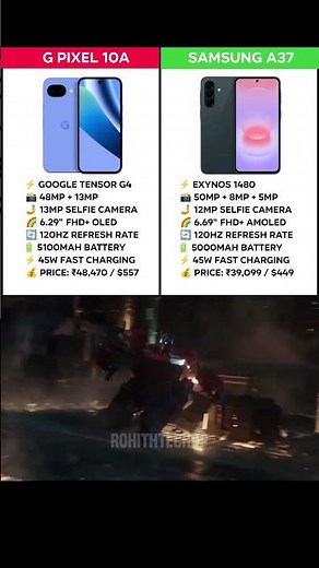 Google Pixel 10a Vs Samsung A37 #youtubeshorts