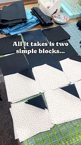 The bow tie quilt is exceptionally simple, with just two different blocks making up the construction. It’s all in the color placement and block orientation! Tutorial coming 🔜 … #bowtiequilt #quilttutorial #quilting #theclothparcel #simplequilt #easyquilt #beginnerquilt | The Cloth Parcel