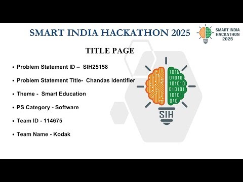 AI-Powered Chandas Identification System: SIH2025