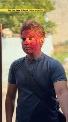 The Best Way To Reach Office On Holi #shorts