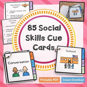 85 Social Skills Cue Cards for Kids | SEL Communication Flashcards | Autism ADHD Support | Printable Therapy Tool - Etsy