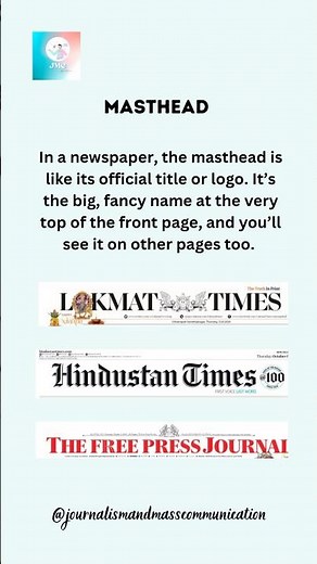 What is Masthead in Newspaper? #newspaper #printmedia #enewspaper