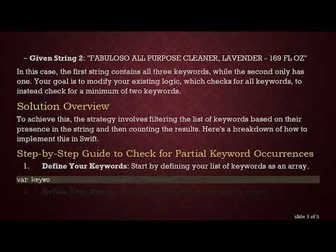 Checking for Partial Occurrence of Keywords in Swift Strings