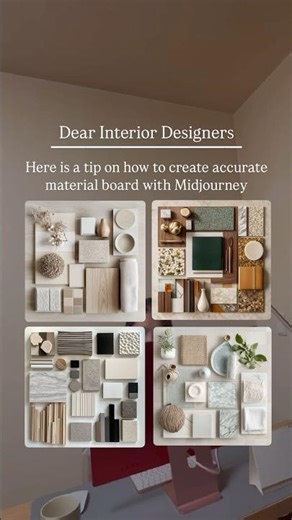 Here is a tip on how to create accurate material board with Midjourney #midjourneyinteriordesign
