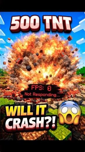 Will 500 TNT Crash Minecraft?! 😳💥 #minecraftshorts #minecraft