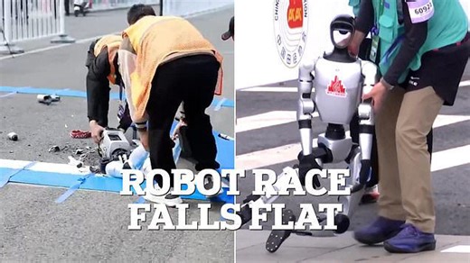 China's humanoid half-marathon falls flat as robots go berserk