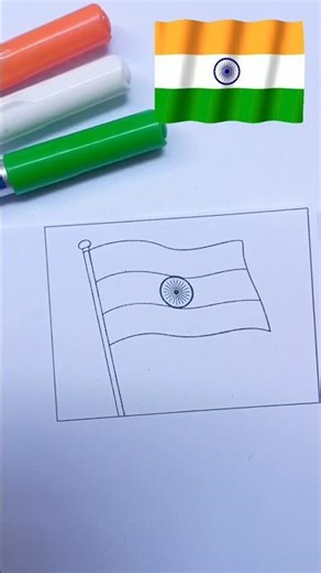 India Flag Easy Art 🇮🇳#EasyDrawing #IndiaFlag #Art