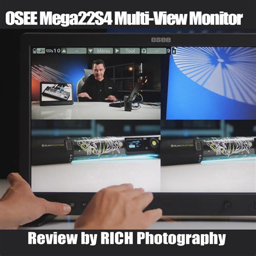 osee.tech on Instagram: "Mega 22S4 22“ Multi-View Production Monitor Review by RICH Photography @_rich_photography_ Please watch full video version on https://www.youtube.com/watch?v=BYb8oBET4Dw Mega 22S4 22“ Horizontal/Vertical Multi-View Production Monitor, 1500nits 3*4K60 + 3*3G-SDI Inputs Broadcast Monitor. Panel Size: 21.5inch Brightness: 1500nits Color bit Depth: 10 bits Video l/0: 3x3G/HD-SDl signal inputs, 3x4K@60HDMl inputs; 1x3G-SDl output, 1xHD@60HDMl output Other l/0: USB Type-A x 1: