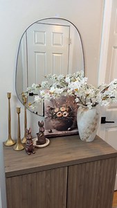 Styling my entryway for Spring✨ Neutrals and bunnies are part of my decor this year. The cutest bunny decor. Comment “SHOP” for 🔗 links #amazonfinds #amazonhome #easterdecoration #entryway #smallhomes | jojos_home_decor