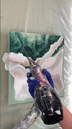 Mixed Media Textured Art | Acrylic Pour Painting with Hand-Painted Translucent Spheres | Fluid Art