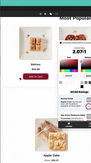 Color blindness & Color contrast checking with Plugins in Figma #figmadesign #accessibility #uiux