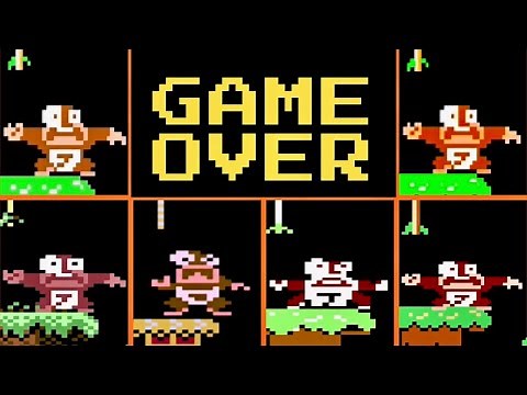 Evolution of Donkey Kong Jr. GAME OVER Screens