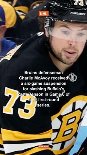 Bruins' McAvoy handed 6-game ban for slashing Sabres' Benson #shorts