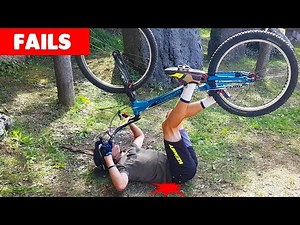 Il aurait pas du relever ce défi VTT Trial (Il s'explose le C** par terre !)