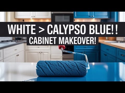 From Plain White to Stunning Calypso Blue | Kitchen Makeover Reveal