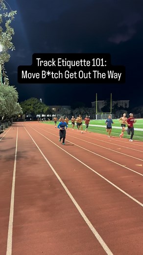 Track Etiquette: Move B*tch get out the way 🤣 Always move to the outside lanes when you hear the DAWGS coming through! @garrett_taylor1 says this so eloquently each week! Currently running on my own due to my calf and Achilles pain but I’m never alone at @run0440 and the TEAM is always cheering me on. I make sure to do the same amount of mileage as them just not starting and stopping as the sprints make my Achilles pissed off lol 👹! Just grateful to be out there with likeminded people doing ha