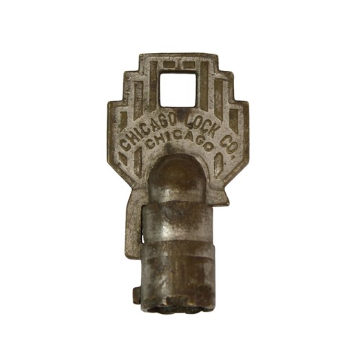 Vintage Chicago Lock Co ACE Tubular Barrel Key Art Deco Industrial