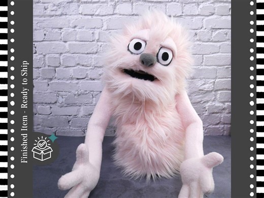 Pink Furry Monster Puppet, Hand and Rod Style - Durable and Machine Washable - Etsy
