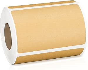 KINGLAKE Kraft Label Stickers 2x3 Inch - 300 Pcs Self-Adhesive Brown Rectangular Blank Labels for Jars, Canning, Crafts, Organizing, Price Tags and Gifts