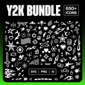 Y2K Icon Bundle: Retro-futuristic Graphics (svg/png/ai) - Etsy