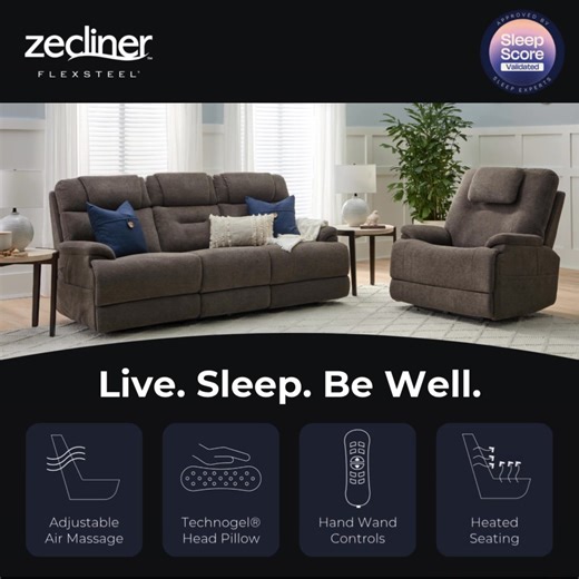 Your comfort journey begins here! The Flexsteel® Zecliner™ offers seamless reclining and a tailored fit that adjusts to your needs. 💤 Discover it for yourself at Gallery Furniture. | Gallery Furniture
