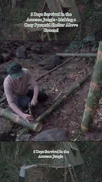 5 Days Survival in the Amazon Jungle | Pyramid Shelter Build 🏕️