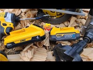 DEWALT PowerStack Vs High Output Compact 4Ah Battery With Drill, Circular Saw & Impact Driver