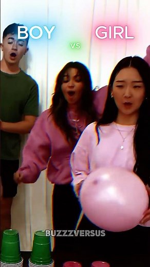 Who wins? Boys vs Girls Balloon Challenge 🎈 #shorts #games