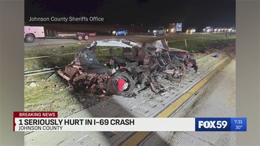 Serious crash closes part of I-69 in Johnson County