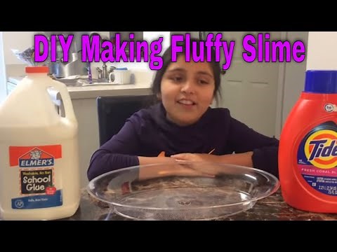 DIY Making Fluffy slime | With glue & tide | How to Make Slime | Elmers Glue