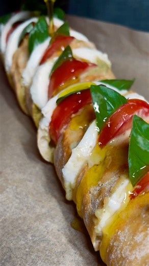 Caprese Baguette Bruschetta recipes #shorts #recipe #breakfast #easyrecipe