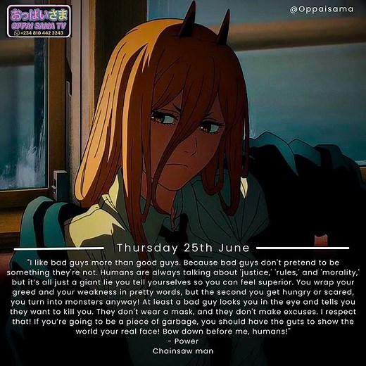 The Blood Fiend's Philosophy | Iconic Power Quote (Chainsaw Man)