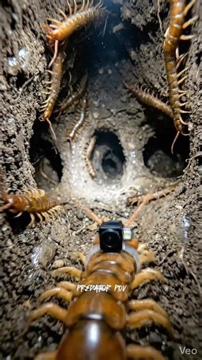 Centipede POV: Inside the Hidden Underground Colony #pov #microcamera #centipede #underground
