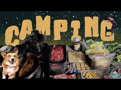 ⛺ MY FIRST TIME CAMPING! | Group Camping with Friends + Corgi Nola 🐶
