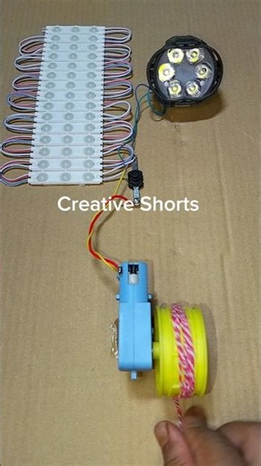 Powering 15 LED Light and Bike Headlight With Metal Gear Motor _ DC Motor #dcmotor #tech #shorts