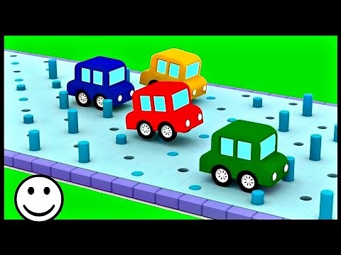 Dessin animé éducatif pour enfants de 4 voitures - Nouvelle course