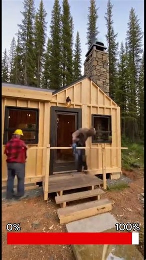 Fastest Cabin Build You'll Ever See #cabin #woodworking #shorts
