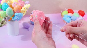 Yinder 48 Pcs Easter Picks Glitter Foam Bunny Egg Floral Picks 3D Decorative Stems for Vase Filler Floral Arrangement Spring Easter Basket Bouquet Table Centerpiece Wreath Cake Topper Party Supplies