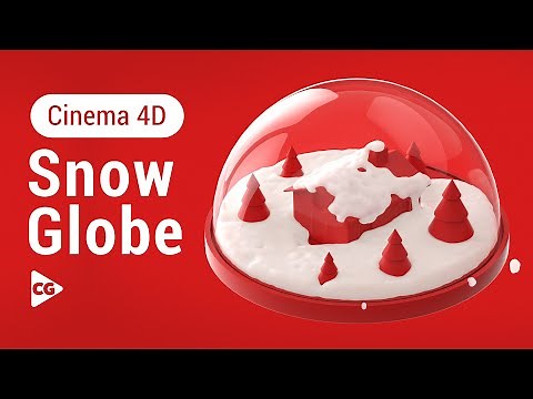 C4D Dynamic Snow Globe - Cinema 4D + Realflow Tutorial (Free Project)