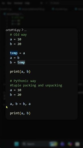 Swap Variables in One Line 🤯🐍 | No Temporary Variable Needed!