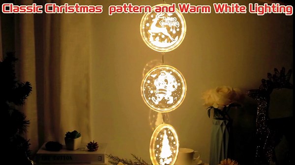 gisgfim Christmas Window Decorations Light Christmas Lights Battery Operated Christmas Window Hanging Lights with Santa Claus,Xmas for Home Window Outdoor Indoor Decors(Warm White)