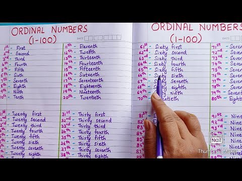 Ordinal Numbers 1-100 || Ordinal Numbers || Writing Ordinal Numbers