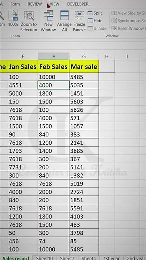 Freeze Panes In Excel I Excel Freeze Rows & Columns I Computer with Kritika #excel #shorts