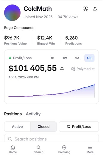 Bot turned $300 → $101K in 2 months on Polymarket weather marketsscanning forecasts across 20 cities via WeatherAPI hunting ultra-rare weather events {0.01¢ -0.1¢} I found a fully working, self-calibrating Python bot running this exact strategy bots results are crazy: 25$ → 12,452$ 16$ → 8,106$ 11$ → 5,752$ bot uses (ECMWF, HRRR, METAR) forecast, calculates EV, sizes positions with Kelly, and self-calibrates. how to set-up: • install python 3.10 on PC/Mac • get free weather API from { visualcros