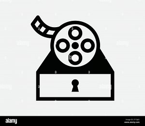 Film Archive Icon Reel Strip Media Storage Video Document File Folder Multimedia Movie Cinema Black White Outline Line Shape Sign Symbol EPS Vector Stock Vector Image & Art - Alamy