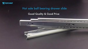 Topcent Drawer Sliders Width 3 Fold Track Full Extension Ball Bearing  Rail Telescopic Channel Furniture Drawer Slide
