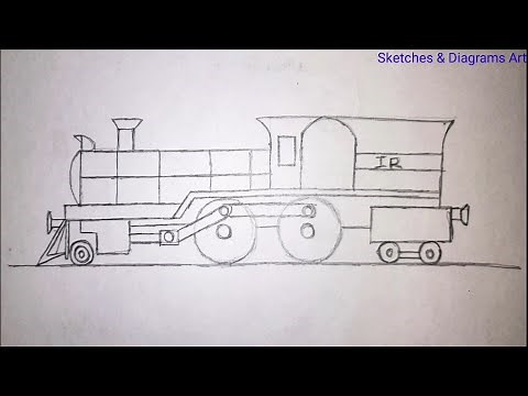 Easy Train Engine Drawing || Easy Drawing Tutorial || Sketches & Diagrams Art ||