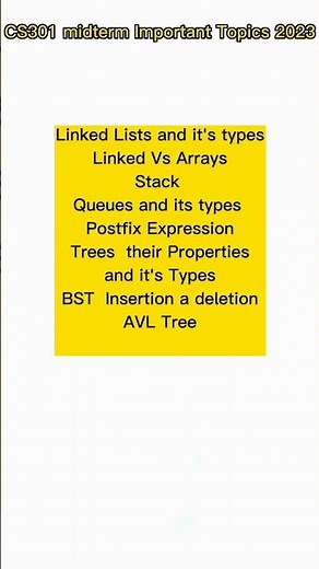 CS301 Most Important Midterm Topics
