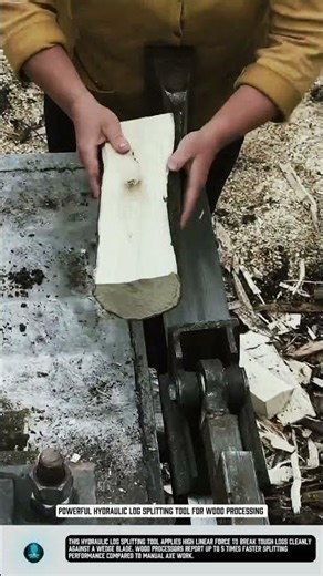 Powerful hydraulic log splitting tool for wood processing #tools