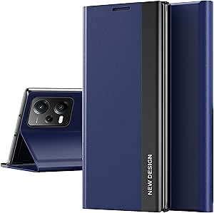 Compatible with Xiaomi Redmi Note 12 Pro 5G Phone Case, Full Body Protective Cover Flip PU Leather Shockproof [Kickstand Feature] Fashion Slim Case for Note 12 Pro 5G /Poco X5 Pro QHCX-Blue